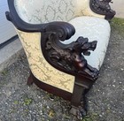 Carved Mahogany Winged Griffin Sofa  Karpen Furniture Co 