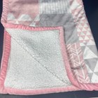 Just Born Pink Gray Baby Blanket Triangles Squares White Sherpa Security Lovey 