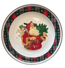 Vtg Hallmark Mitford Snowman Santa Plates Set Of 4 Enamelware 10  Christmas
