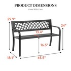 Bestmassage Outdoor Garden Bench Steel Frame Mesh Pattern Black