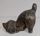 Vintage Brass Beagle Dog Figure Prone Position Natural Patina  6 