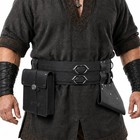 Hosebs Viking Waist Belt Medieval Leather Armor Standard  Black-1 