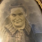 Antique Oval Tiger Stripe Wood Frame Convex Glass   Portrait Haunted House Decor