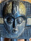Vintage Carved Wood   Brass Metal African Tribal Ethic Art Carving Carved Statue