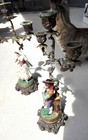 Antique 1800   s France French Rococo Gilt Cast   Porcelain Figure Candelabra Set 