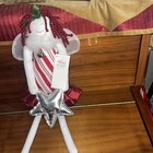 Woof And Poof  angel Doll red Curly Hair Wings Candy Cane Dress With Button