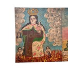 1956 Ex-voto Retablo Oil On Tin Virgen Del Carmen - Sick Child Medical Miracle