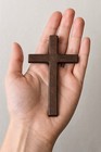        Solid Wood Hand Cross 4 64    X 2 75    Rustic Brown Wall Or Altar Decor Jesus
