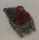 Carved  Dolomite Frog Spirit Animal Totem W card- Healing Hidden Beauty Stone