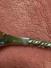 Antique American Coin Silver Berry Spoon Repousse Fruit Bowl Twisted Handle   