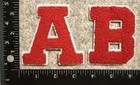Red Alphabet Varsity Letters Patch Letterman Jacket Embroidered Iron-on Jersey