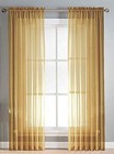 Gold Sheer Curtains - 84 Inches Length  2 Panels Set Sheer Drapes  Light Filt   