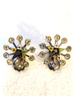Vintage Order Of The Eastern Star Oes-rhinestone Clip Earrings Masonic