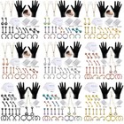 Mixed Body Piercing Kit Navel Nose Tongue Ring Eyebrow Lip Ear Studs Jewelry Set