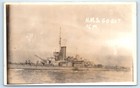 Wwi British Royal Navy Ship Real Photo Postcard Rppc 