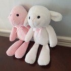 Rich Pacific Limited White And Pink Lamb Plushies  9  Lot Of 2   Soft