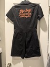 Harley-davidson Women   s Jumpsuit Coverall Black S Zip Collared Logo 96606
