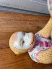 Vintage Chinoiserie Porcelain Monkey Dish Hand Painted Floral Bird Bowl Dish