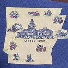 Vintage Arkansas Souvenir Felt Pennant Little Rock State Map Blue Gold Decor