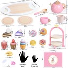 Wooden Tea Party Set For Toddlers - Pretend Play Kitchen Gifts For Girls 2-5