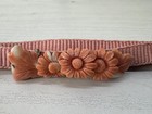 Y10130 Obidome Sash Clip Brooch Genuine Coral Carving Box Japan Antique Kimono