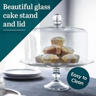 Glass Cake Stand With Domed Lid  Curved Glass Cake Stand  Multifunctional