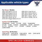 4 Uf549 For Nissan Altima Sentra Rogue Versa Spark Plugs And Ignition Coil Packs