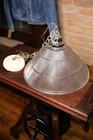 Vintage Swag Lamp Ceiling Light Fixture Homophone Glass Shade Pendant Hanging