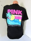 Victoria Secret Pink Neon Tropical Tee Shirt Rainbow Tie Dye Legging Pant M Set