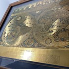 Gold Foiled Blaeu Piscator Wall Map  the New World  Framed   Matte Vintage 23x27
