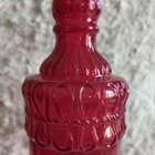 Glass Decorating Bottles 12 25    Tall Red  Raised Design Vintage