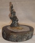 1992 Vintage Masterworks Fine Pewter Wizards Castle With Crystals On Geode Slice