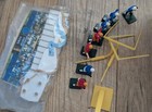 Vintage Wilton Cake Decoration Toppers In Small Tote Football  Bowling  Fishing