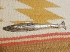1780-1850 Coin Sterling Silver 6  Articulated Fish Snuff Vinaigrette Garnet Eyes
