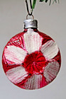 Vintage Antique Blown Glass Indent Outdent Daisy Christmas Ornament Germany