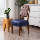 Waterproof Pu Leather Chair Cushion Cover Stretch Dining Seat Sofa Slipcover 2pc