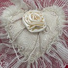 Heart Shaped Lace Pillow Romantic Cottagecore Shabby Chic Decor Cream Rose