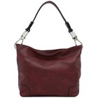 Hobo Shoulder Bag With Big Snap Hook Hardware Burgundy