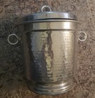 Vintage Hammered Aluminum Ice Bucket Made In Italy