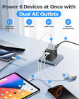 Universal Travel Adapter With Dual Ac Outlets  4 Usb Ports  2500w   3 Usb-c   1