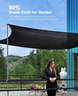 90  Shade Cloth 3x6ft Tear Resistant Sun Shade Net With Reinforced Grommet durab