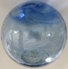 Japanese Blown Glass Float 3 5  Blue W cobalt Swirls Bubbles Antique  Usa Bz