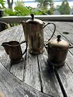 Vintage 1960   s Hotel Tea Set Silver Plated Creamer Coffee Urn Sugar Bowl Heavy