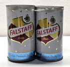       6  Vintage  falstaff Beer  Unopened  Straight Steel  Empty  Air Sealed Cans