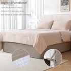 Size Khaki Bed Skirt With 14-inch Drop  Easy Fit Wrap-around Full Linen Stripes