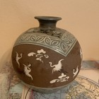 Korean Pottery Crane And Clouds