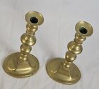 Antique Pair  2  Of Victorian Brass Push-up Candlesticks Circa 1870s