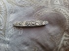 Vintage Stieff Bar Pin Sterling Silver Repousse Rose 2 5 