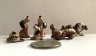 Vintage Hagen Renaker Miniature Mini Hound Dog Puppy Good Bad Puppies Lot Of 6