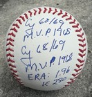 Denny Mclain Detroit Tigers Autographed Stat 7  Insrcrips Of Major Baseball  Coa